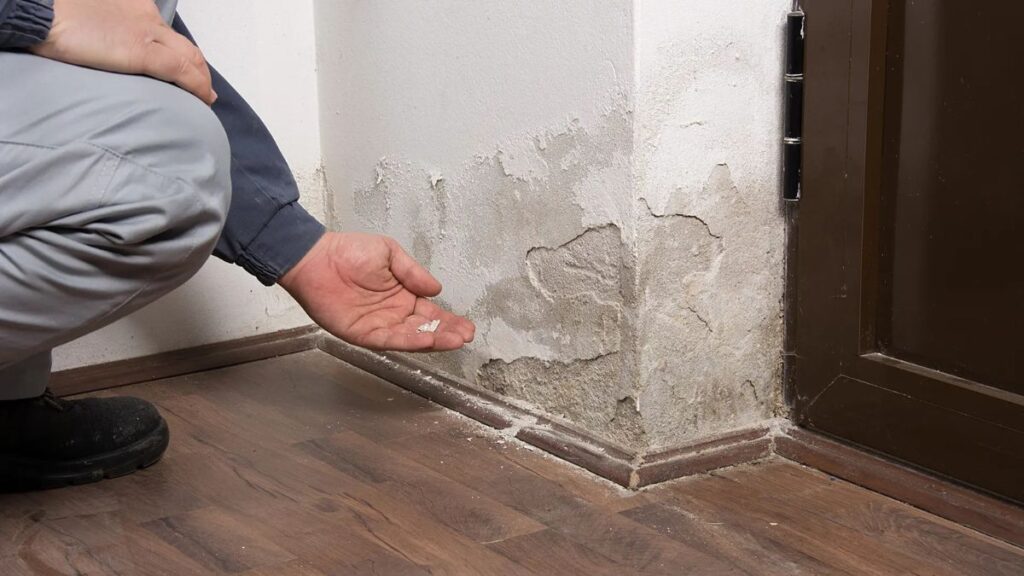 water damage on wall